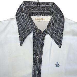 VINTAGE Munsingwear Polo Shirt Medium White USA 70s Penguin Grand Slam‎